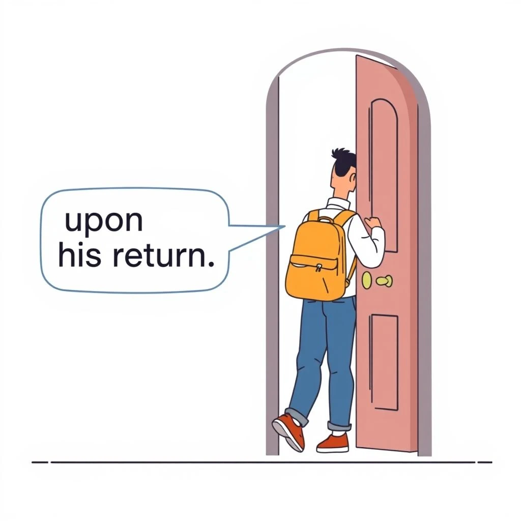 掌握Upon His Return：简单语法指南，例句与用法全解析